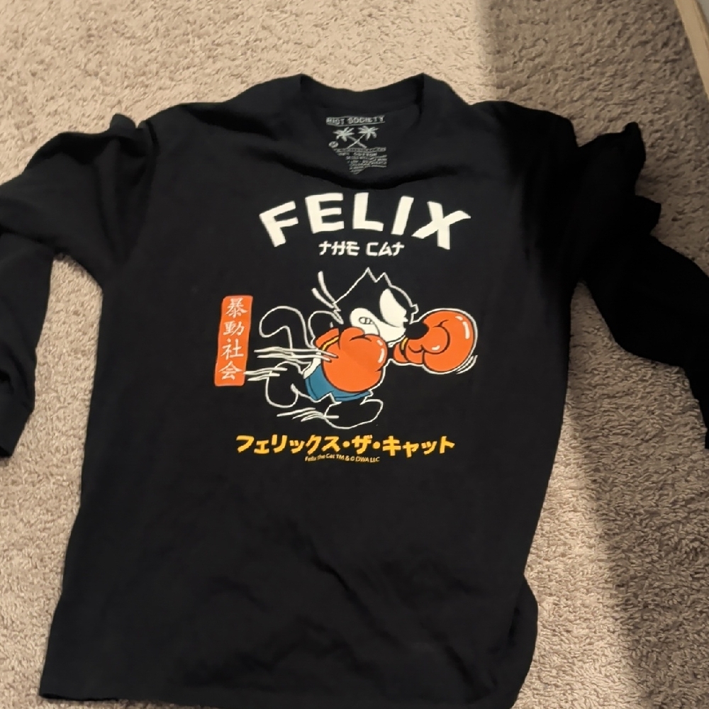 Riot Society Black Felix Mens Long Sleeve Tee